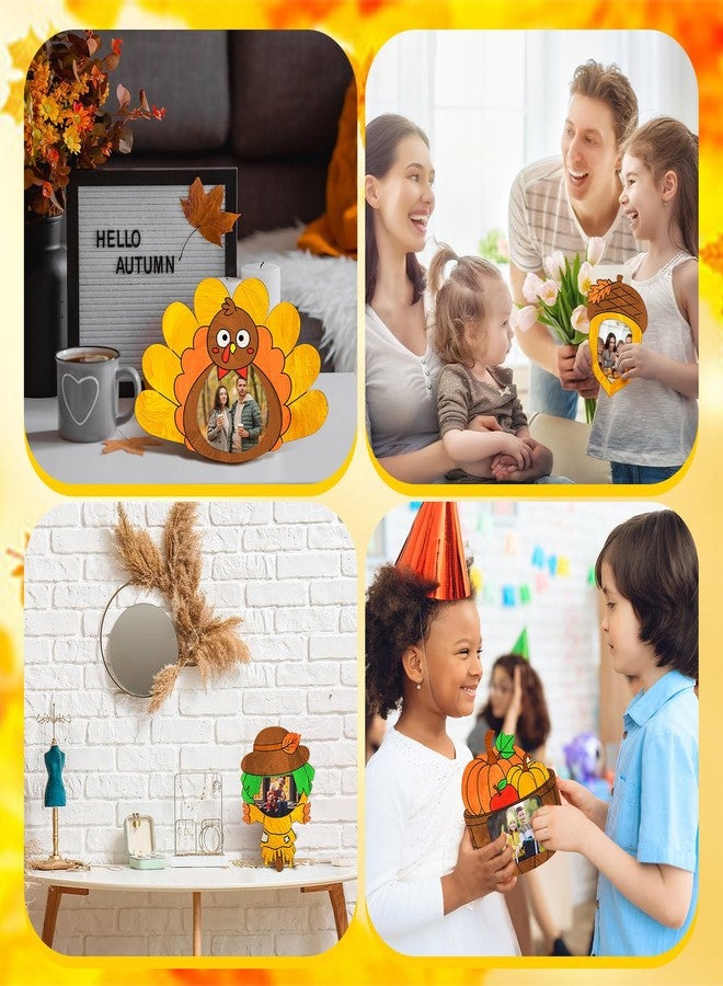 Yousoontic 16 Pcs Thanksgiving DIY Picture Frame Craft for Kids Wooden Fall Painting Color Your Own Thanksgiving turkey Frame for Classroom School Game Home Activities Party Decors Gifts - Image 5